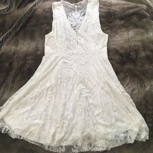 White lace free people dress